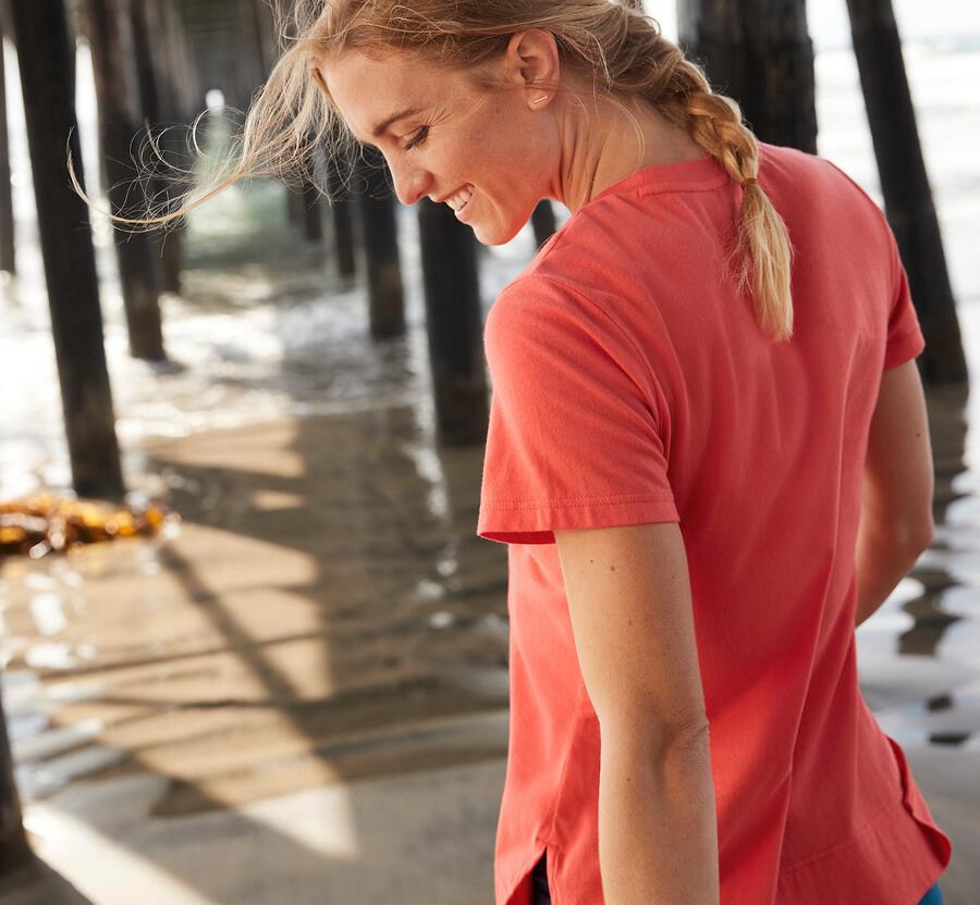 Hoka One One Womens Tee - Brand - Orange - VULX10936